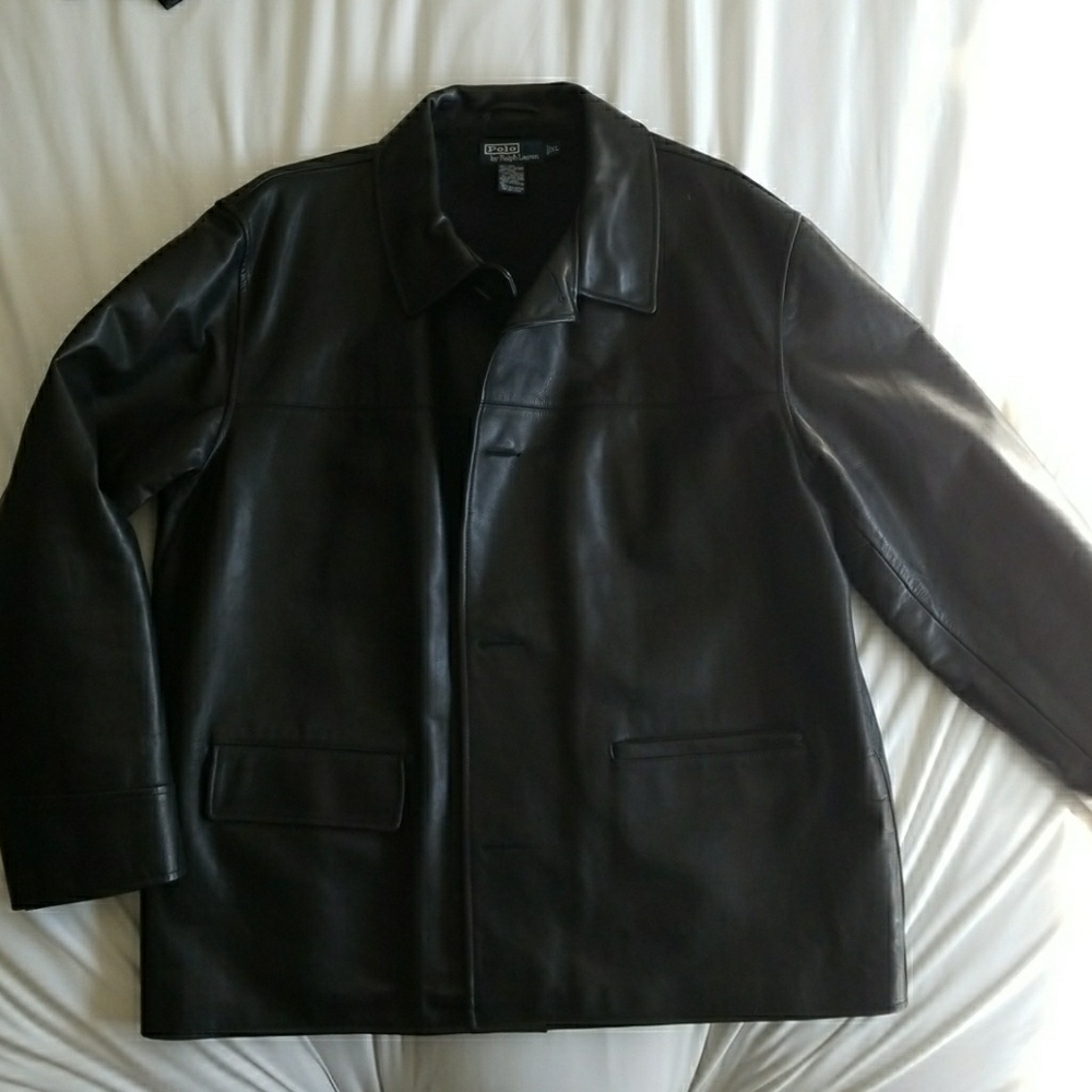 Vintage Polo black leather jacket